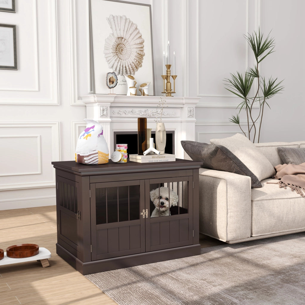 Tavolino da salotto moderno con 3 ante ¨C Zephmum ¨C Marrone 78x53x59 cm