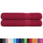 Asciugamani per sauna FROGN 2 pz | Teli per bagno Bordeaux 80x200 cm 360 g/m2