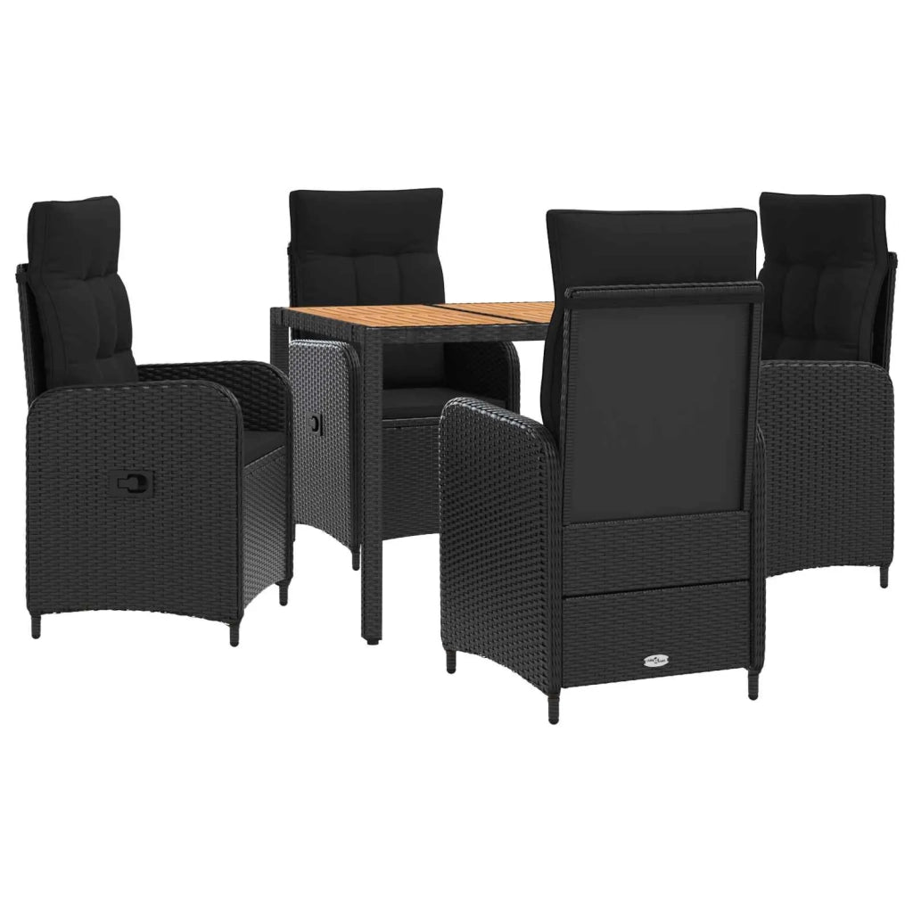 Set da pranzo per esterni 5 pz Nero 3422263