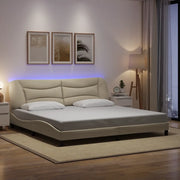 Giroletto con LED senza Materasso Hvar Crema 200x200 cm in Tessuto 3213730