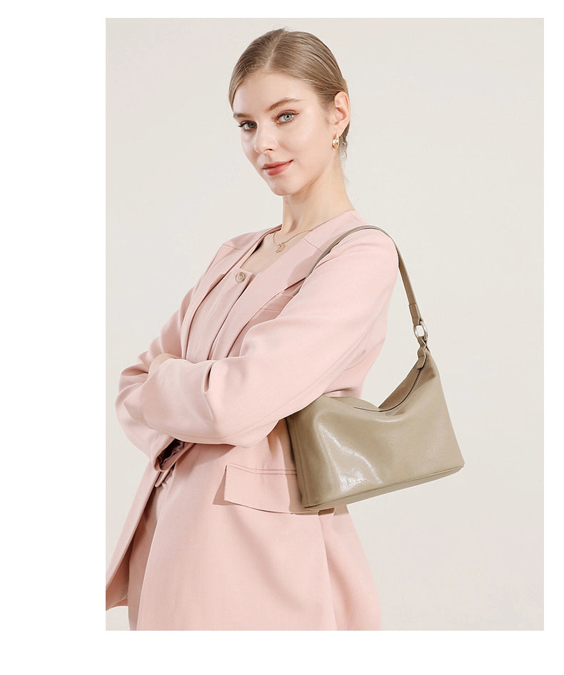 Borsa a tracolla da donna in vera pelle, stile western, grigia