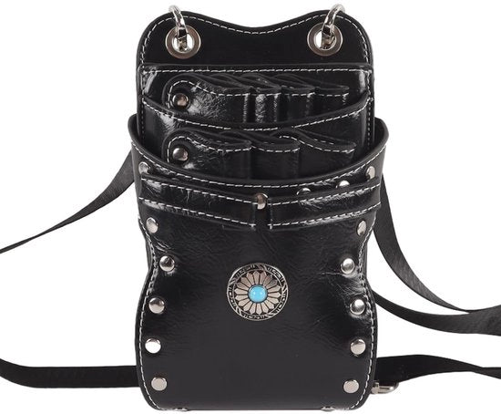 Holster per forbici - Borsa multifunzionale per capelli - 7 Compartimenti - Tas da spalla - Attrezzatura per parrucchieri professionisti - Pelle - Borsa per attrezzatura per parrucchieri
