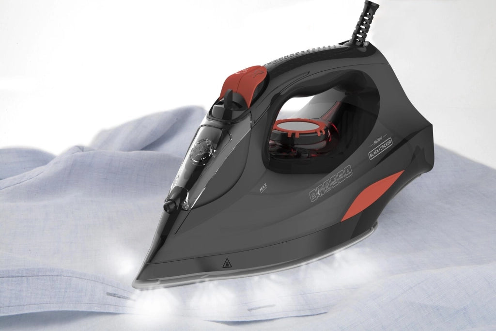 Black & Decker BXIR3000E ferro da stiro Ferro a vapore Ceramica 3000 W Nero, Arancione