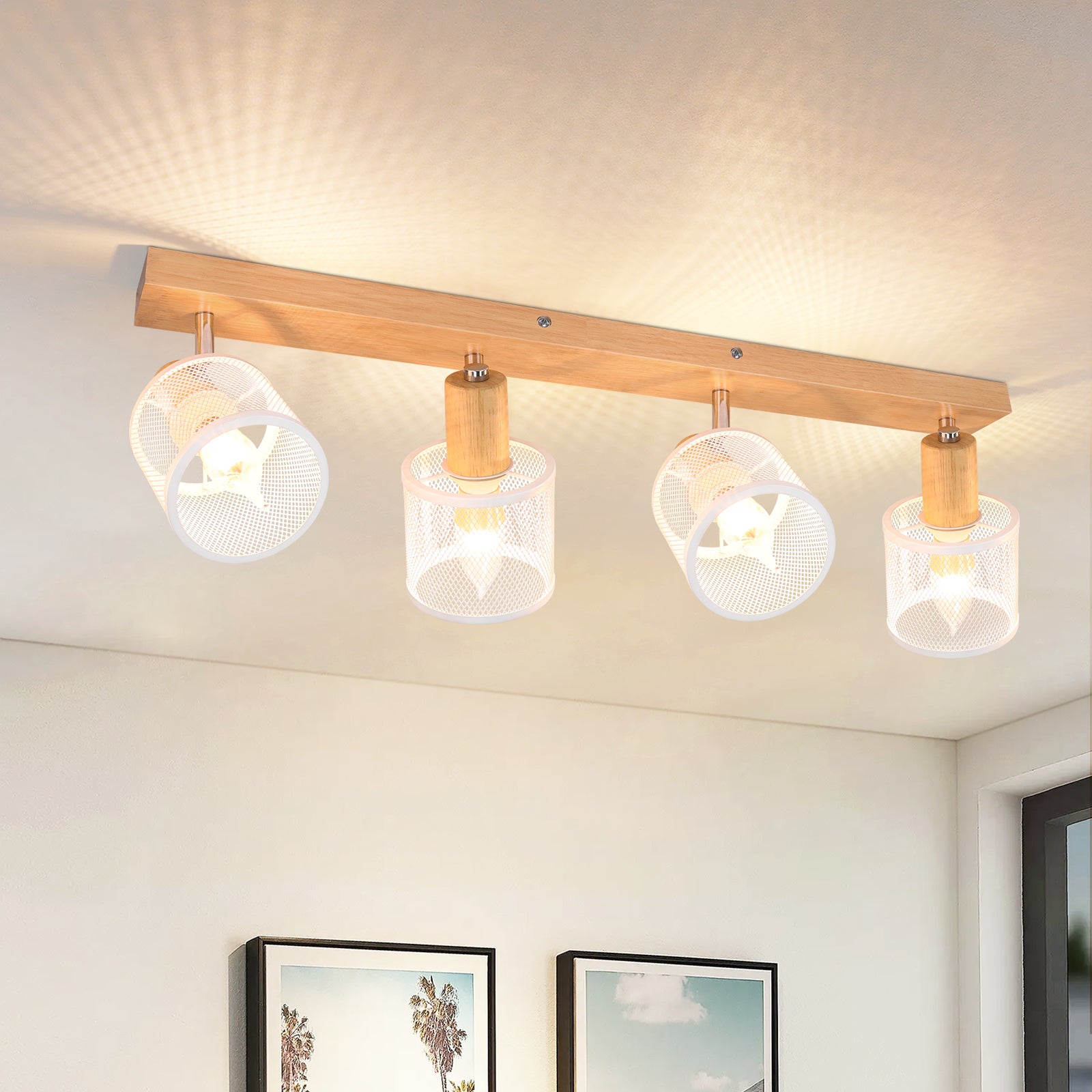 ZMH Faretto da soffitto a 4 luci E14 Bianco Moderno Lampada da soggiorno Max.25w