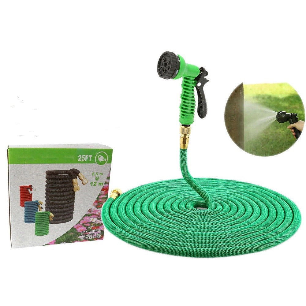 Trade Shop - Tubo Estensibile Flessibile Irrigazione Giardino Multigetto Pistola 12 Metri -