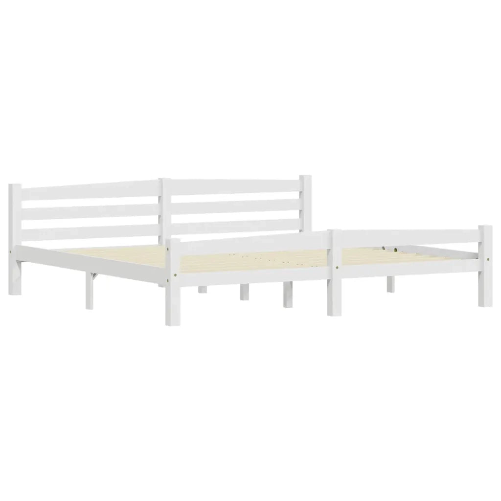 Letto matrimoniale | Letto per adulti | Giroletto senza Materasso Bianco 200x200 cm Legno Massello Pino