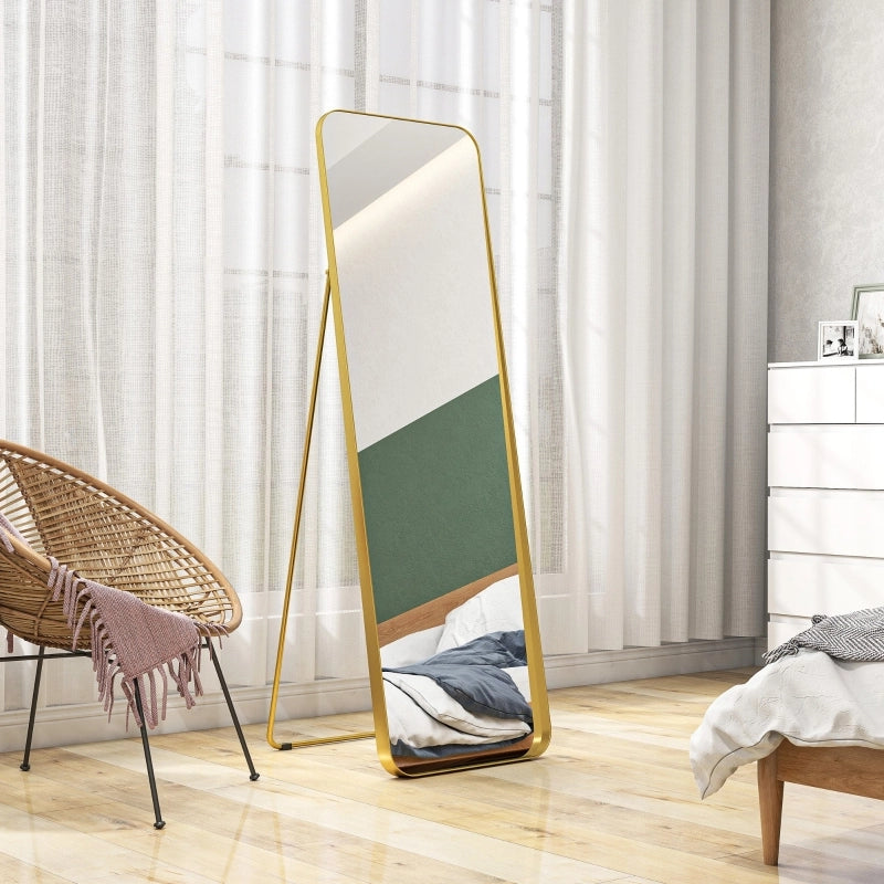 SPECCHIO Intero inclinabile 160x40 cm Oro, da terra o appoggiato