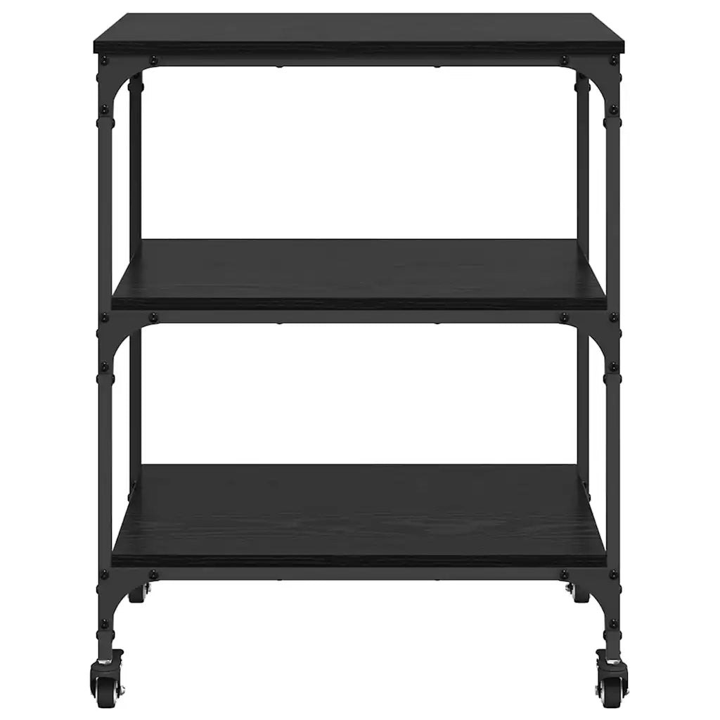Carrello da Cucina Rovere Nero 60 x 41 x 76 cm CFW1436565