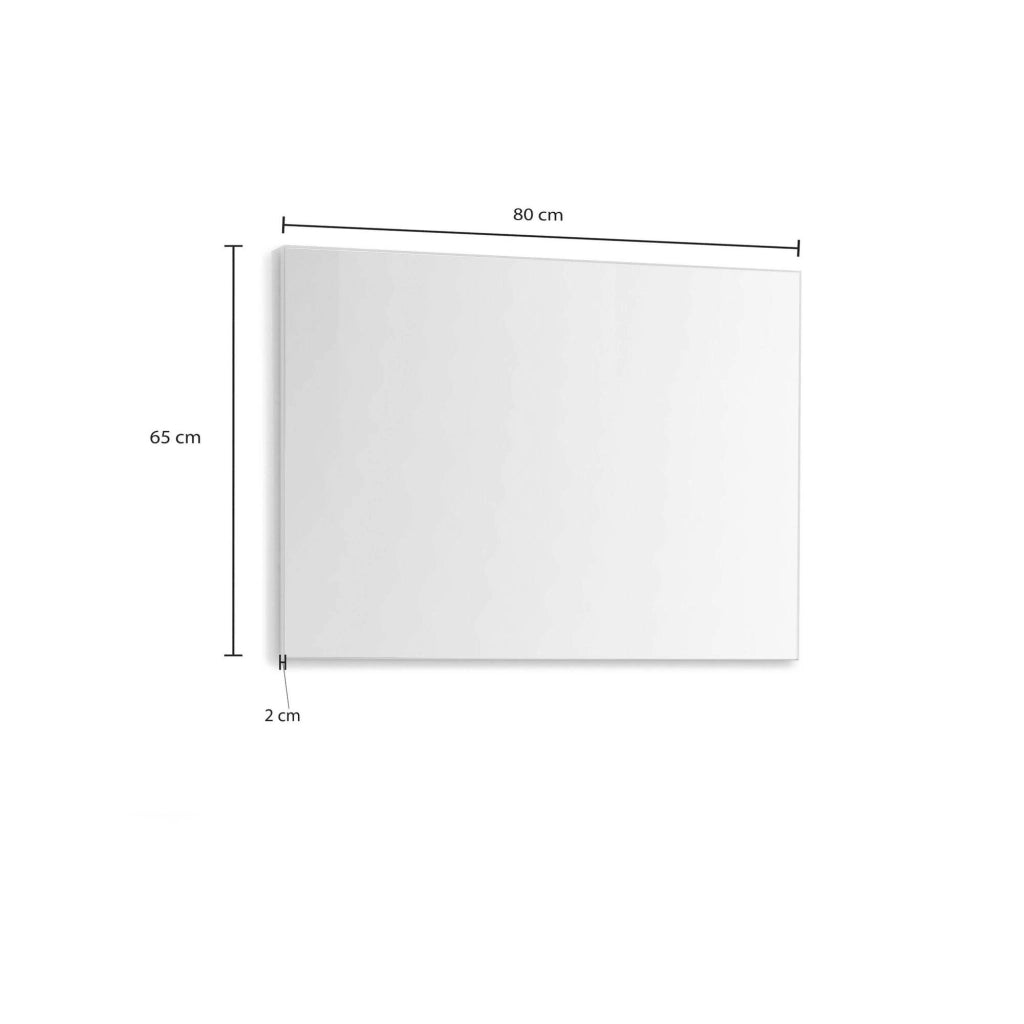Cile, Specchio Materiale Struttura in Vetro Made in Italy, 80x65h cm Nero Antracite