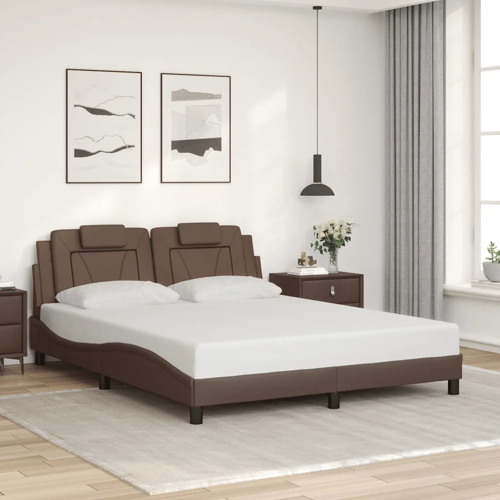 Giroletto Viana senza Materasso Marrone 160x200 cm in Similpelle 3208105