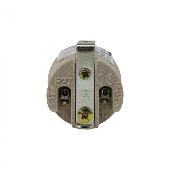Portalampada ceramico E27 con staffa Ecolight