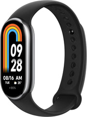 Smart Band 8 - Braccialetto di attività, autonomia fino a 16 giorni, display AMOLED con frequenza di aggiornamento di 60 Hz, 5 ATM, 150 modalità sportive, nero (versione ES + 3 anni di