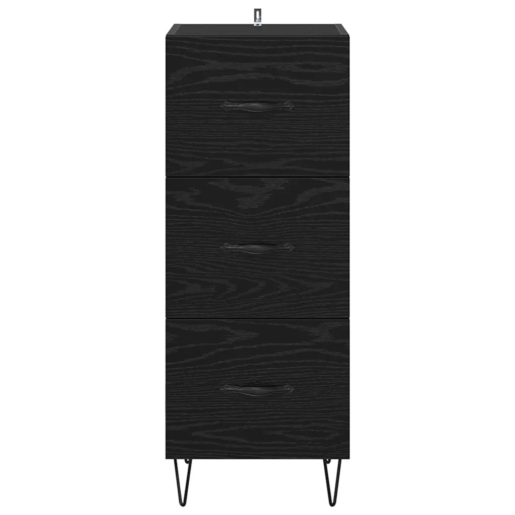 Credenza-Buffet-Armadio da cucina Rovere nero 34 x 34.5 x 90 cm Legno multistrato 717195