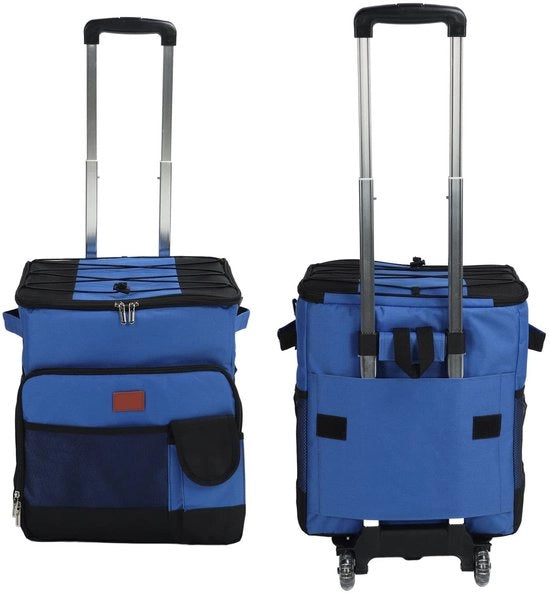 Borsa da Viaggio 35L Grande Capacità - Impermeabile/Resistente al Polvere - Ripiegabile - Con Ruote - Doppia Cerniera - Grilletto Rimovibile - Borsa Refrigerata