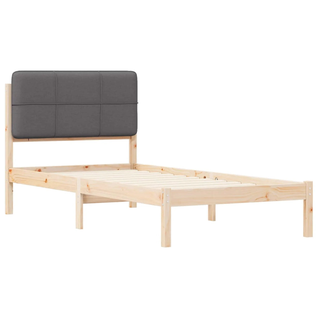 Letto con Testiera Rivestita Grigio scuro 90 x 190 cm 878015