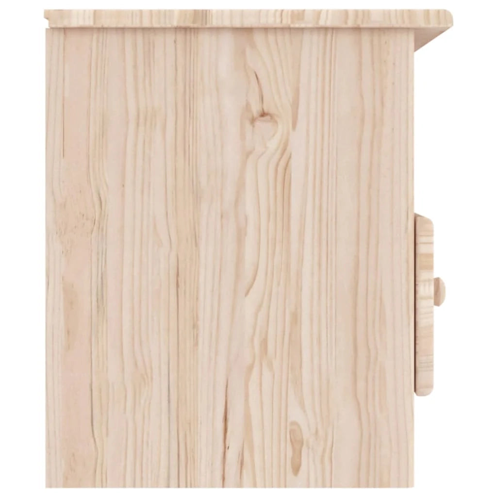 Mobile TV multimediale scaffale per televisione televisione buffet sala da pranzo soggiorno camera da letto con cassetti 100 x 35 x 41 cm legno di pino massiccio marrone 02_0026940