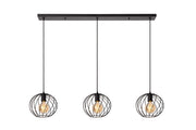 Lampada sospensione DANZA nera metallo 3xE27 40W Lucide