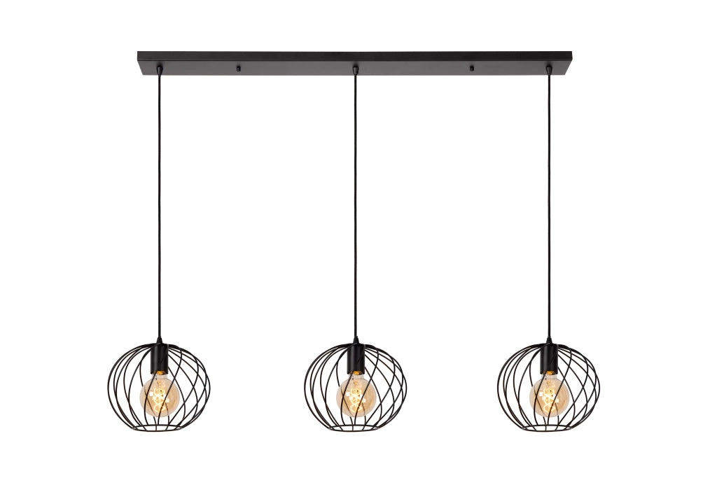 Lampada sospensione DANZA nera metallo 3xE27 40W Lucide