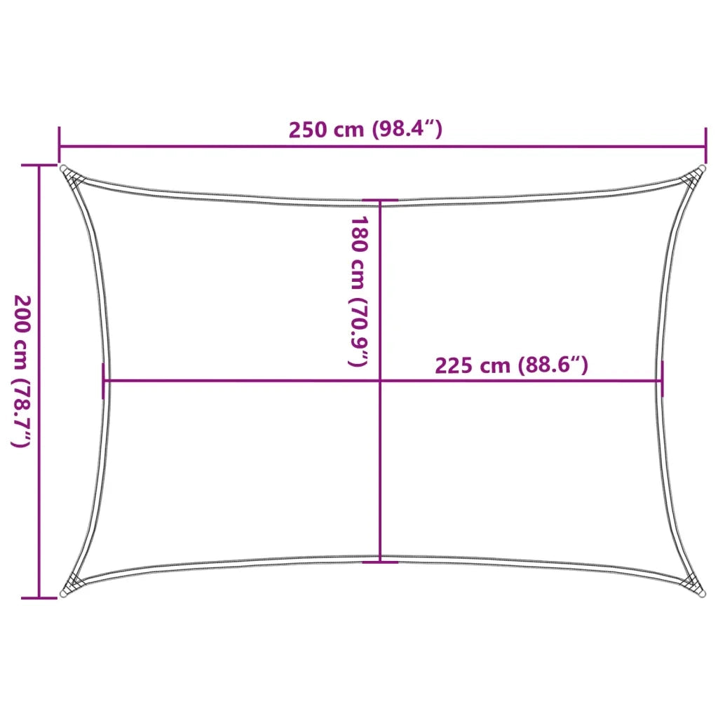 Vela Parasole 160 g/m² Rettangolare Grigio Chiaro 2x2,5 m HDPE 4001973
