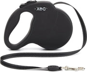 Guida Riflettente Ripiegabile per Cane - Molte Dimensioni e Colori per Cani Piccoli e Grandi - anche per Puppi o Gatti - XS 3 m Massimo 8 kg - Nero