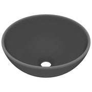 Lavandino da bagno rotondo di lusso diametro 32,5 cm ceramica grigio scuro opaco 02_0002714