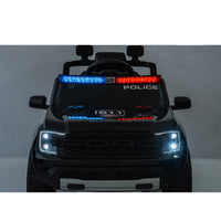 Macchina Elettrica per Bambini Licenza Ufficiale Ford Raptor Police 10,8V Bianco e Nero