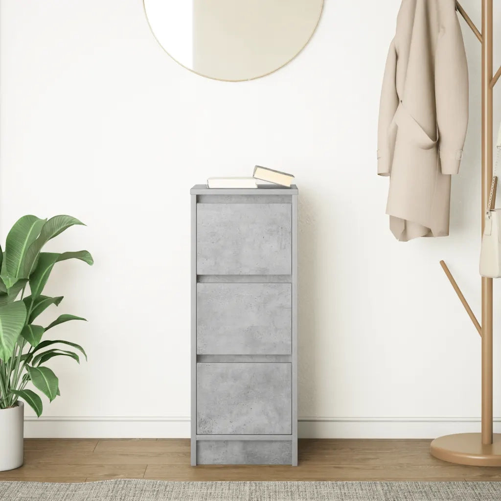 Credenza Grigio Cemento 29,5x34x76 cm in Legno Multistrato