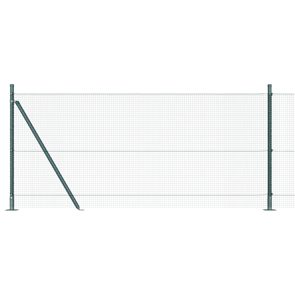 Set di Pali per Recinzione Set di 2 Verde Metallo 10 x 1 m