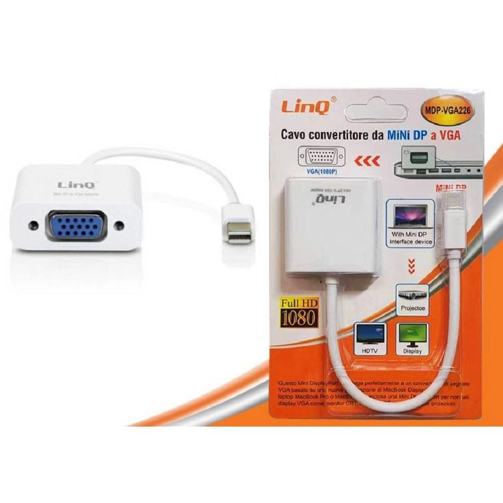 Trade Shop - Adattatore Convertitore Cavo Da Mini Displayport Mini Dp A Vga Monitor Mdp-vga226 -