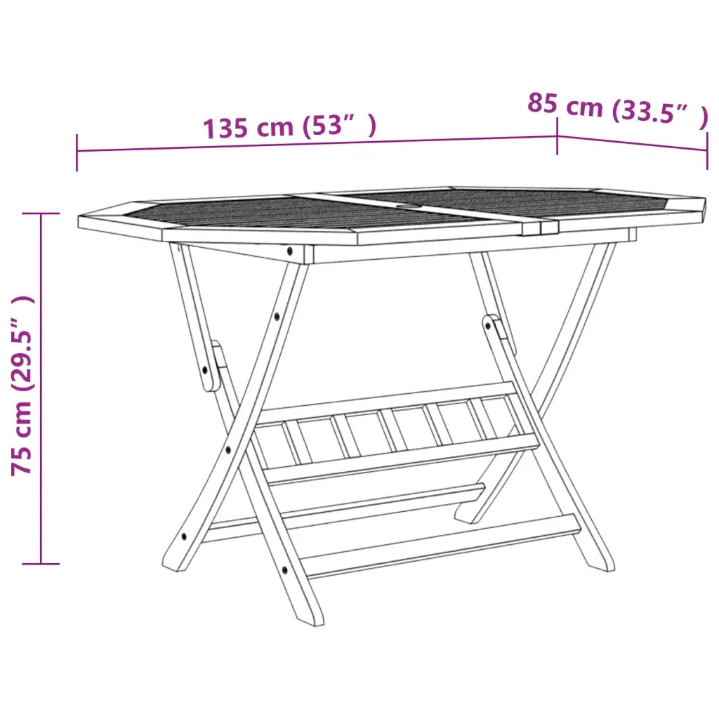 Set Mobili da Pranzo da Giardino 7 pz Legno Massello di Acacia cod mxl 52423
