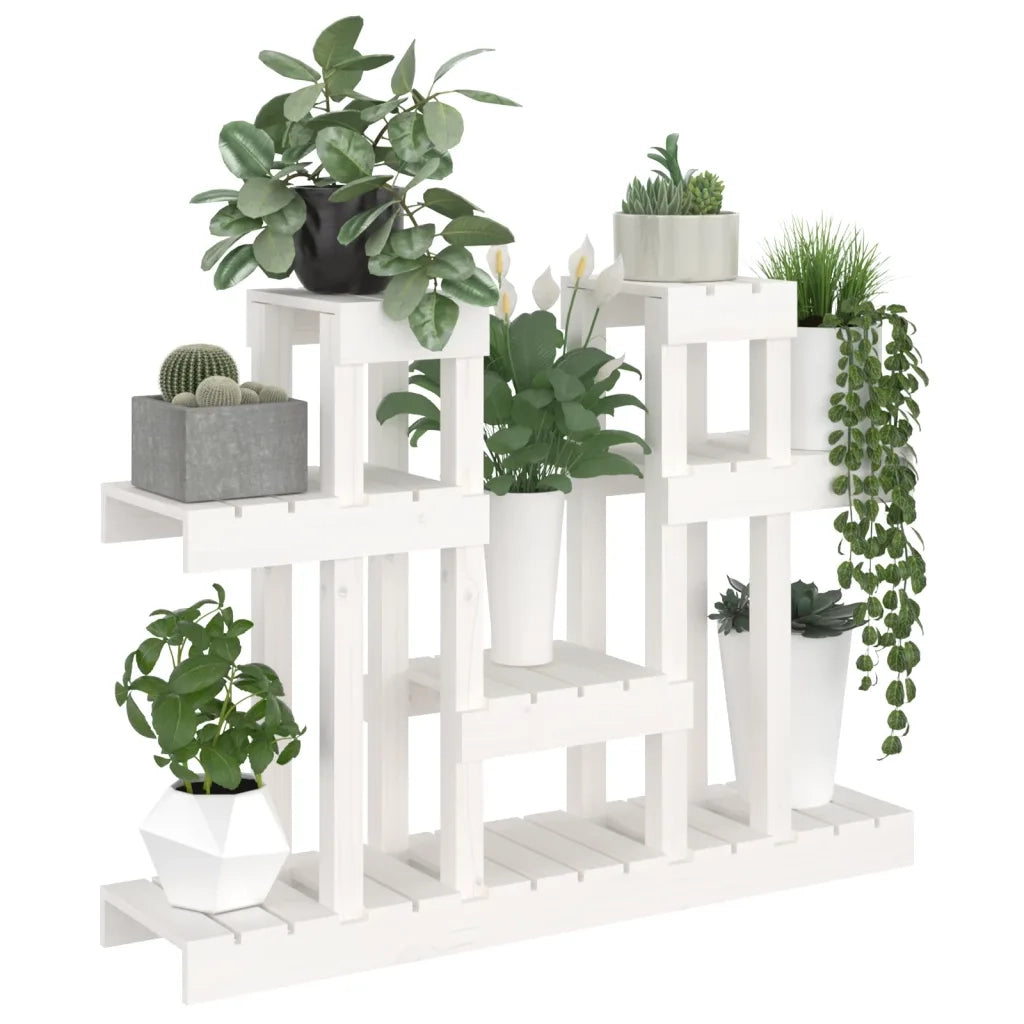 Supporto per Piante Bianco 104,5x25x77,5 cm in Massello di Pino 822098