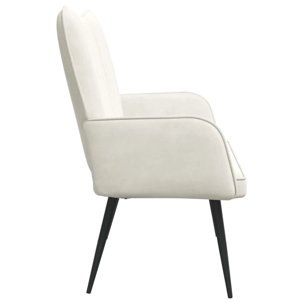 Sofa a Due Posti Crema 115 x 61 x 87 cm Velluto