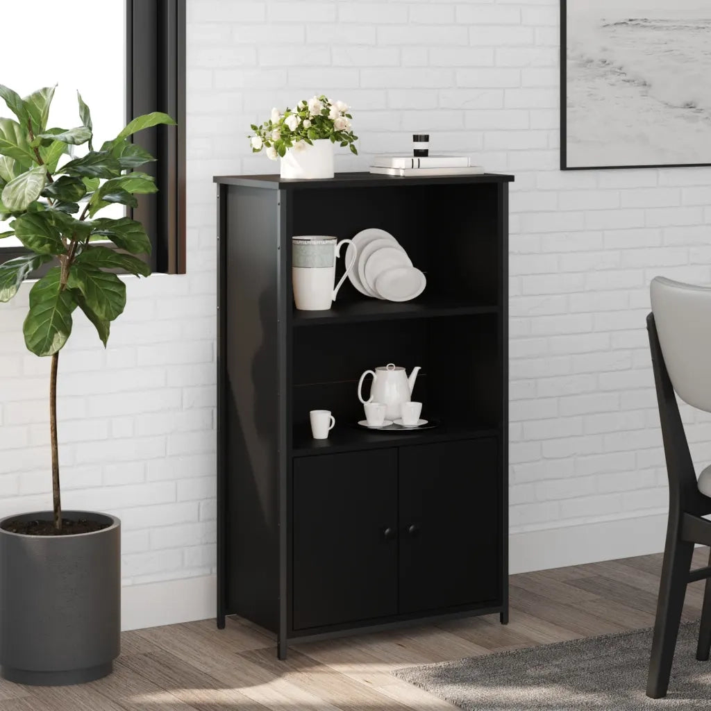 Credenza Nera 62x32x103,5 cm in Legno Multistratocod mxl 83461
