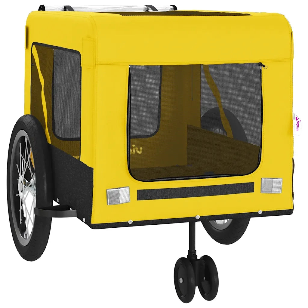 Rimorchio da Bici per Animali Giallo e Nero Oxford e Ferro CFW6263461