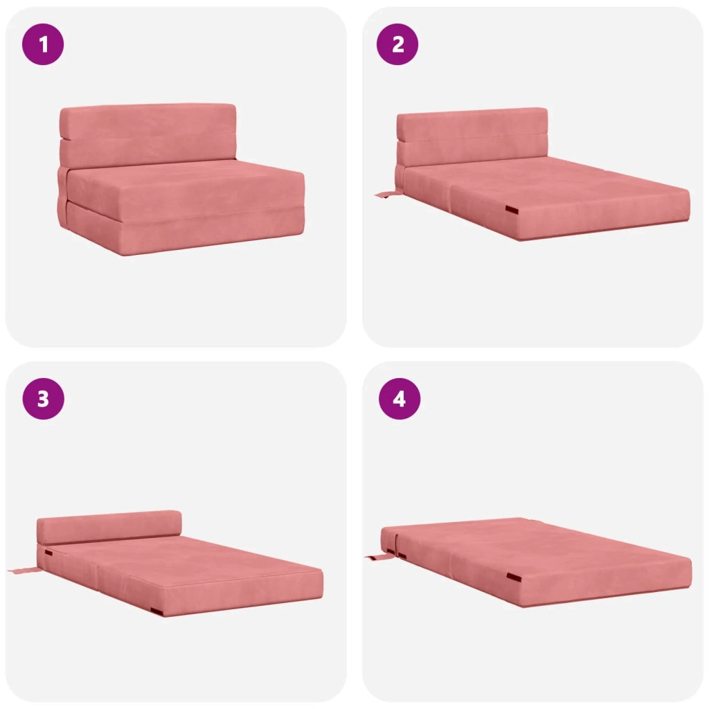 Divano Letto Pieghevole Rosa 70 x 72 x 60 cm Tessuto