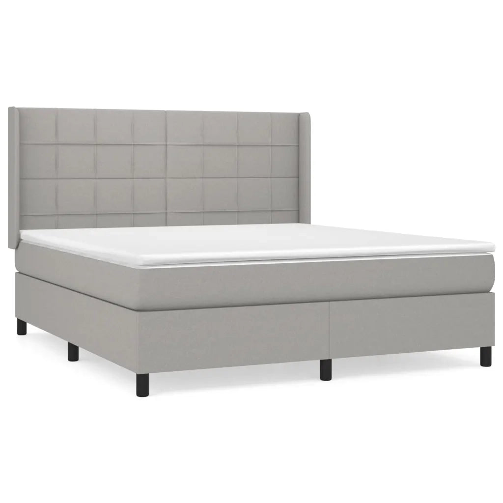 Giroletto a Molle con Materasso Grigio Chiaro160x200 cm Tessuto cod mxl 35953