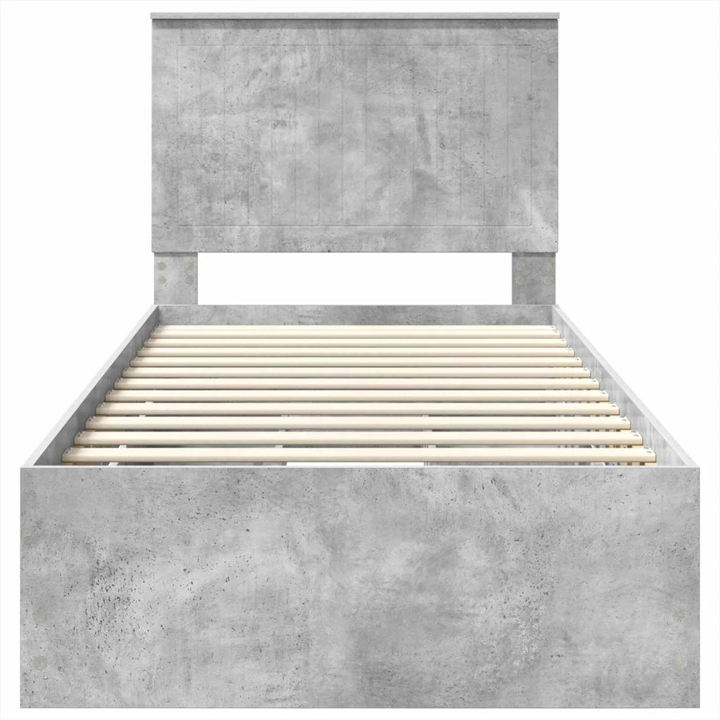Struttura del letto con cassetto Grigio cemento 90 x 200 cm 3411155