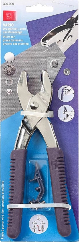 Set di Attacchi a Bottone - Per Bottone Non Saldato, Occhielli, Bottone Jeans e Attacchi Cinghie, Inclusi 2 Chiavi a Tornio, Maniglie di Comfort in Blu-Viola