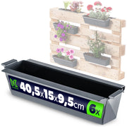 Vaso da fiori KADAX, vasi da fiori per Europallets, scatola da 40 cm, 6 pezzi