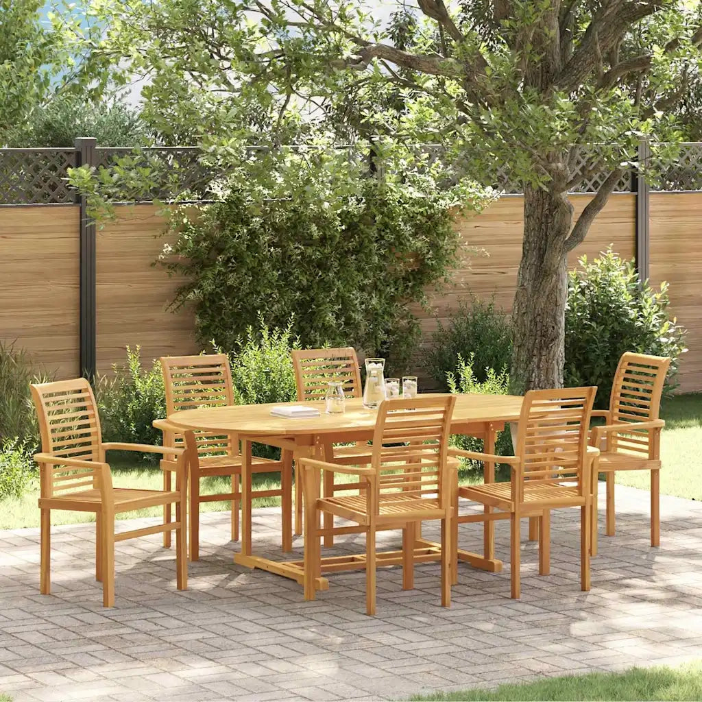 vidaXL Set da Pranzo per Giardino 7 pcs Marrone 200 x 100 x 75 cm