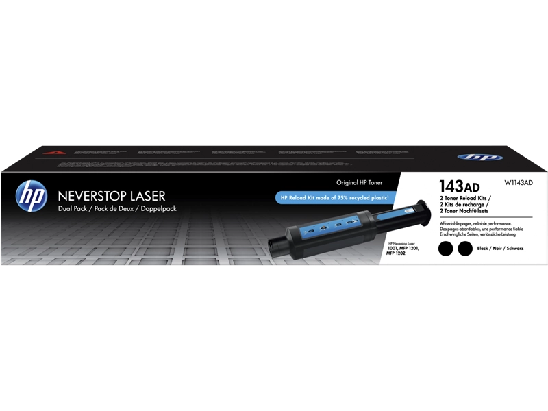 HP Kit ricarica toner nero originale Neverstop 143AD, dual-pack