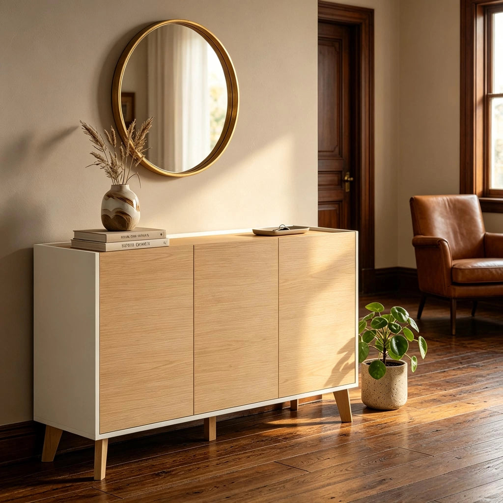 MADIA Nordica 120 cm Naturale/Bianco in MDF