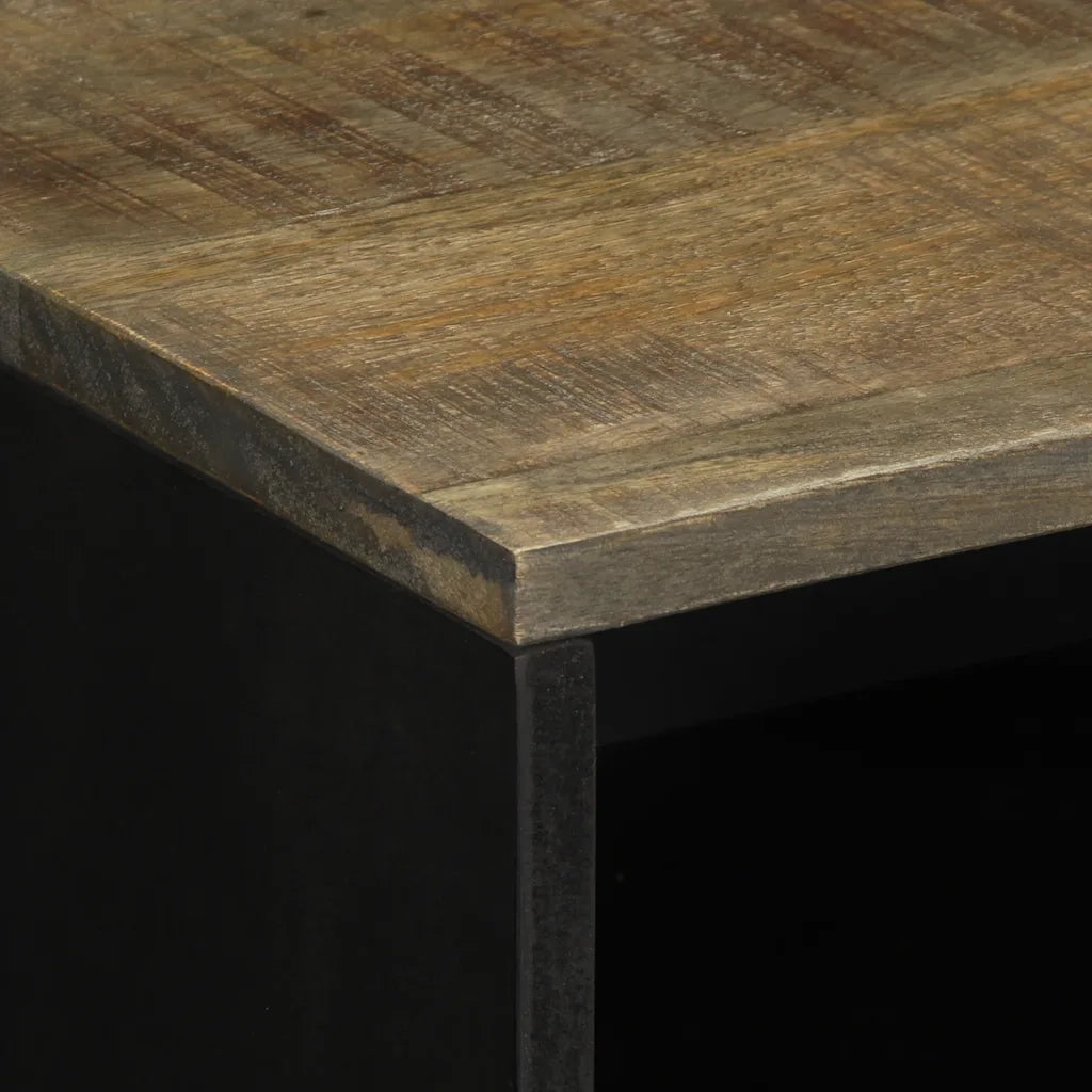Comodino | Armadio da Notte | Mobiletto da notte Grigio Chiaro 50x33x60 cm in Legno Massello di Mango