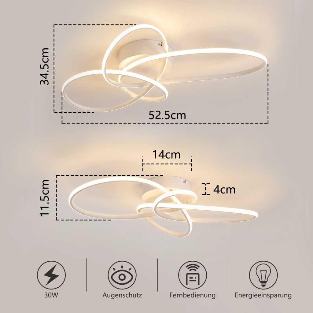 ZMH Lampada da Soffitto LED 30W Dimmabile Bianca per Camera Soggiorno