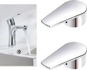 40 mm maniglia di apertura a manovella con guarnizione di zinco per rubinetto di lavabo argento - 2 pezzi