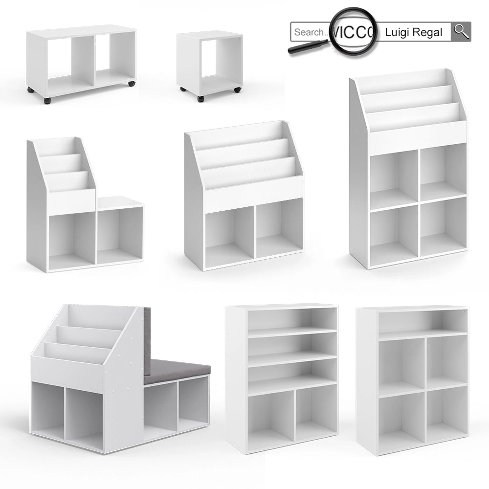 Libreria bambini Luigi Bianco 72 x 90.2 cm 2 scomparti Vicco