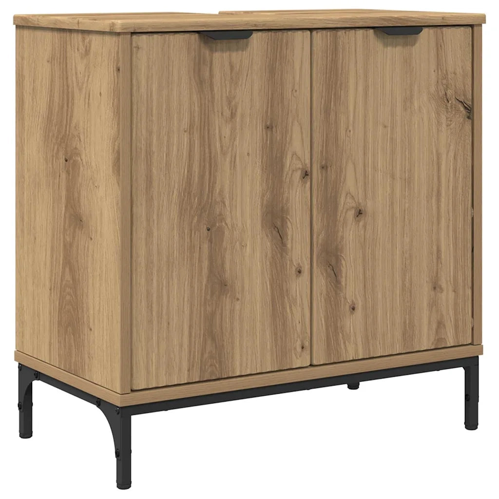 Armadio per Lavabo da Bagno-Armadietto da bagno-Mobiletto da bagno con porta Rovere artigianale