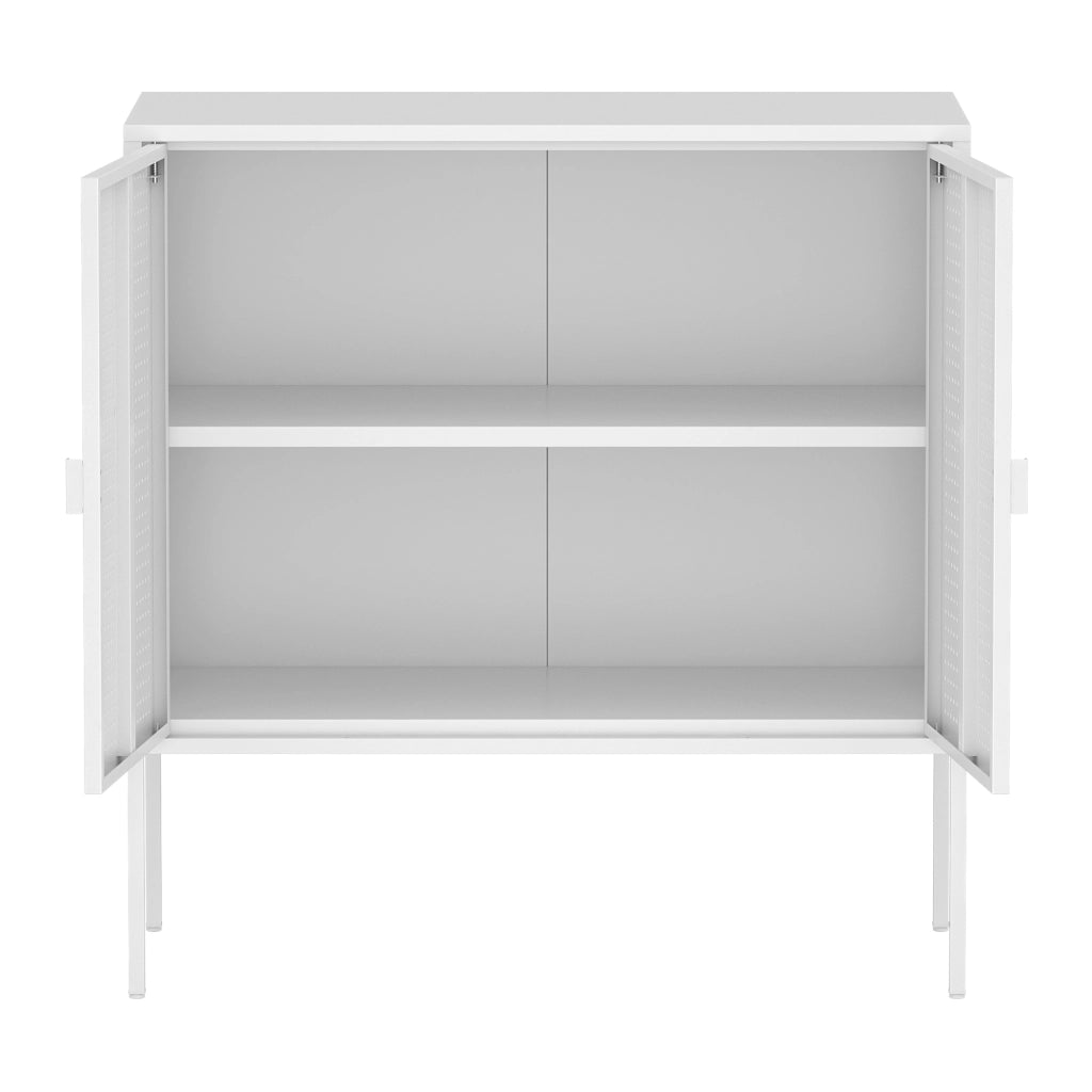 Comò a 2 Ante Castelli Acciaio 82,5 x 80 x 40 cm - Bianco [en.casa]
