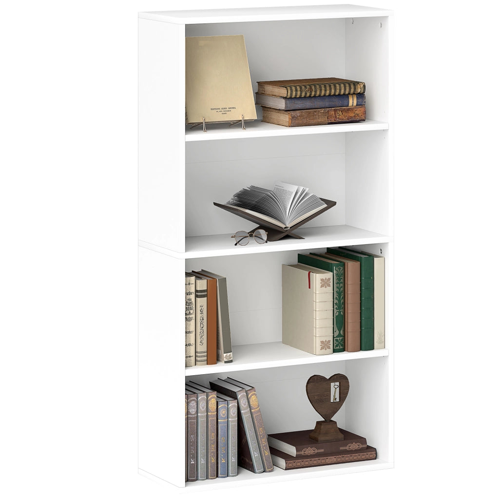 Mobile Libreria a 4 Ripiani 60x24x115,5 cm Scaffali regolabili in Legno Bianco