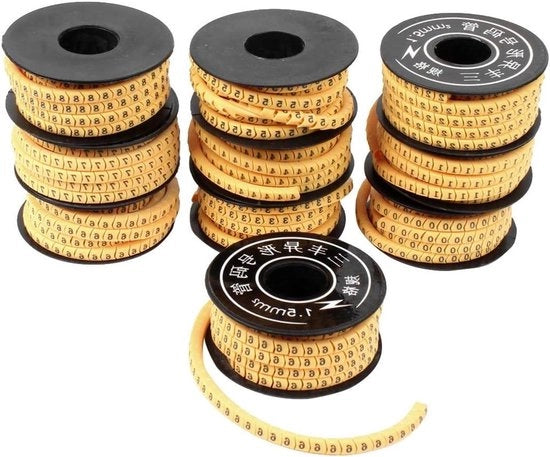 Etichette di segnalazione per cavi - 1,5mm2 - Set di 10 pezzi
